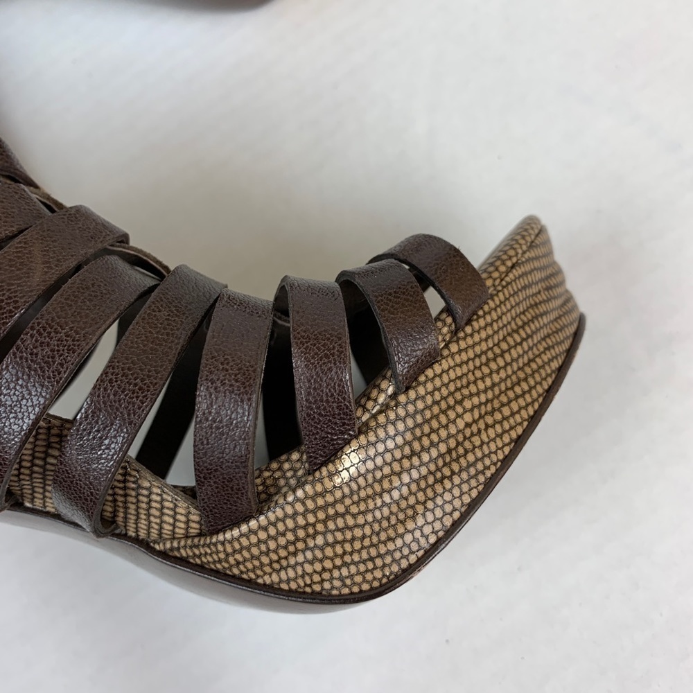 7 For All Mankind Caged Heeled Sandals Size 7.5 - Picture 8 of 8